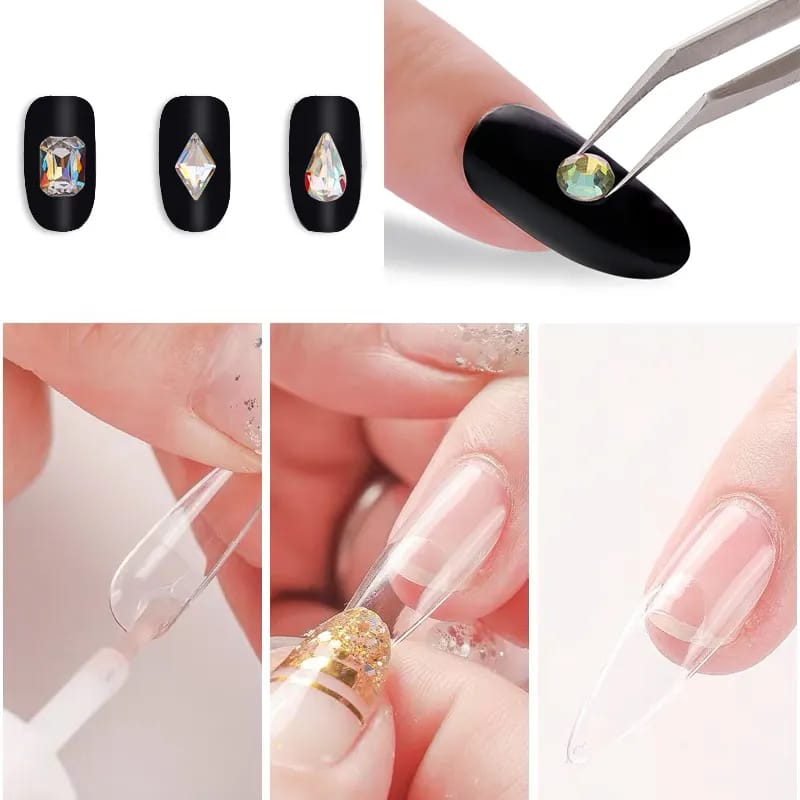 LEM KUKU PALSU AKRILIK GLITTER MXBON CEPAT KERING DENGAN BRUSH UNTUK NAIL ART NAIL GLUE