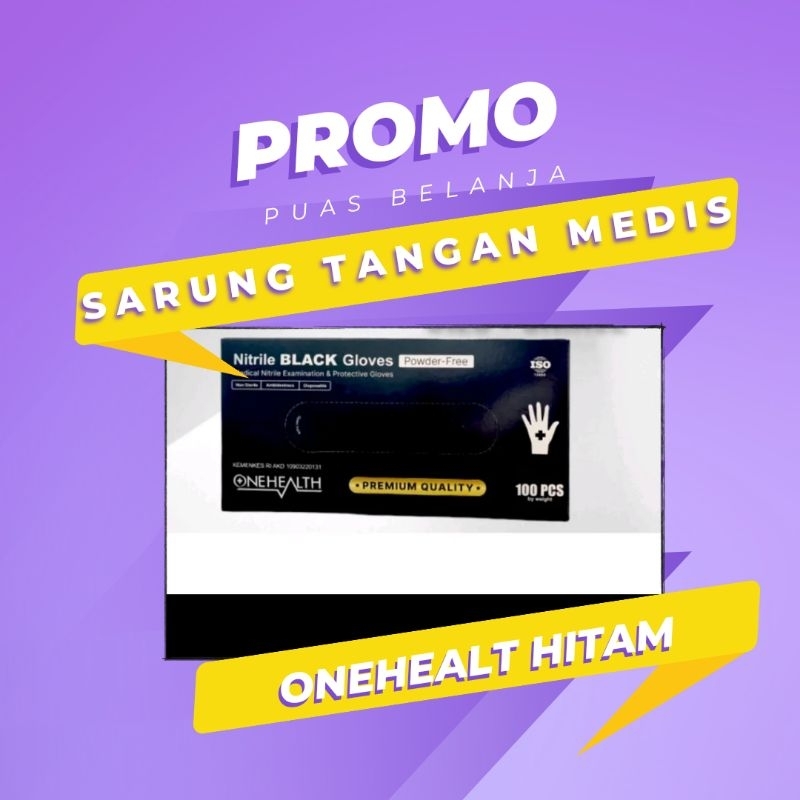 Sarung Tangan Medis OneHealt Warna Hitam