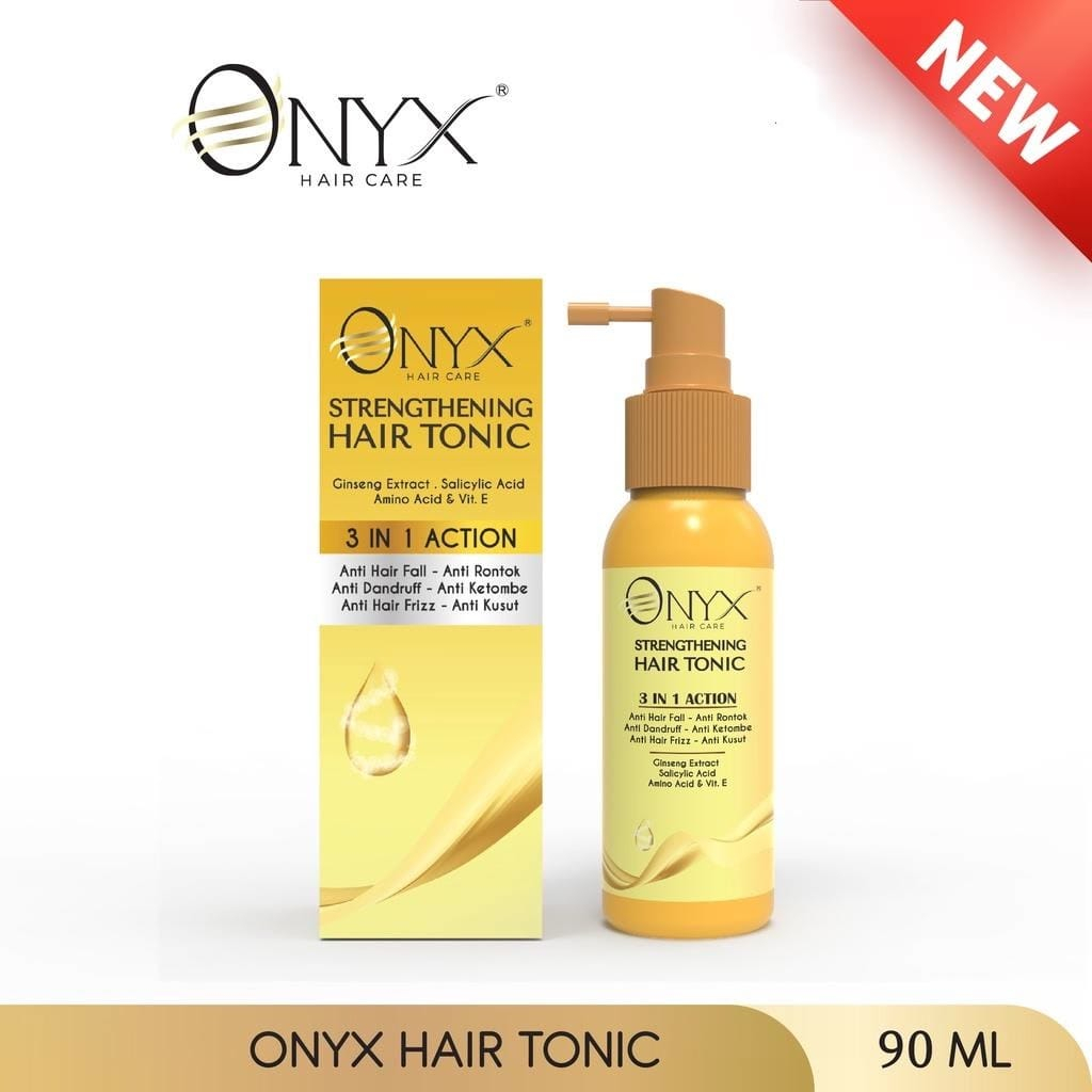 Onyx Hair Serum 65ml - Silky Keratin Spray 50ml - Strengthening Hair Tonic 90ml