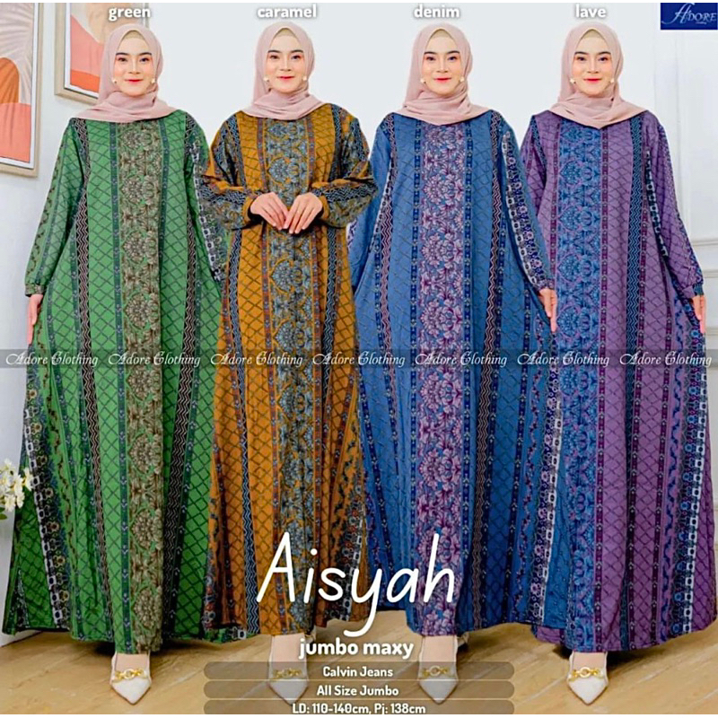 Aisyah Jumbo Maxy - Gamis Calvin Jeans Jumbo Terbaru / 023-7345