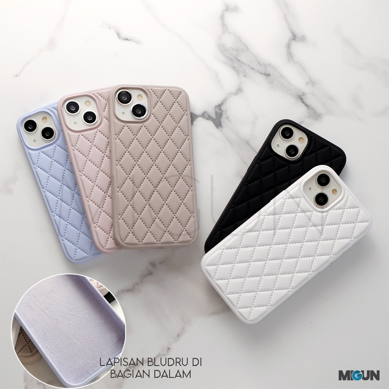 (1) Diamond Bludru Silicone Case - Softcase Fullcover For iPhone XR XSMAX 11 11PRO 11PROMAX 12 13 MINI 14 PLUS PRO PROMAX