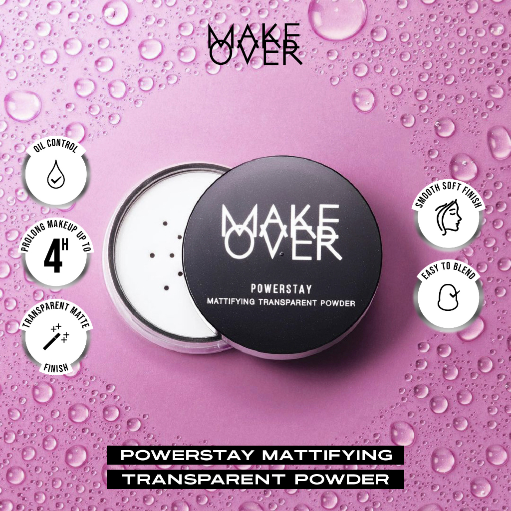 MAKE OVER Powerstay Mattifying Transparent Powder 11 g - Bedak Tabur