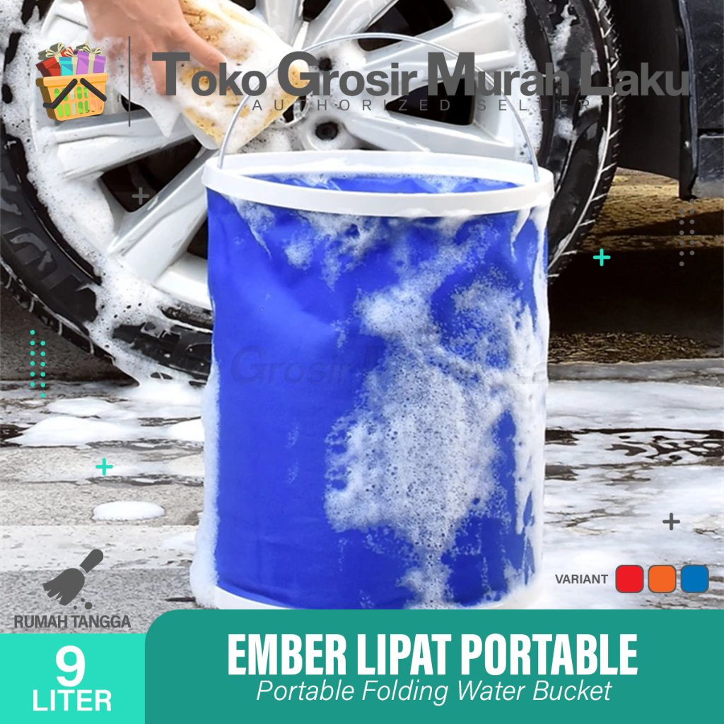 EMBER LIPAT PORTABLE / BASKOM EMBER SILIKON 9 L SERBAGUNA CUCI MOBIL