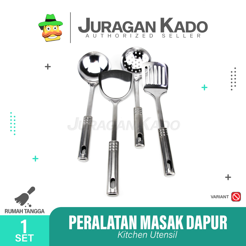 Spatula Stainless Set 4in1 Alat Masak Dapur Sepatula Set Kitchen Ware Stainless steel isi 4pcs