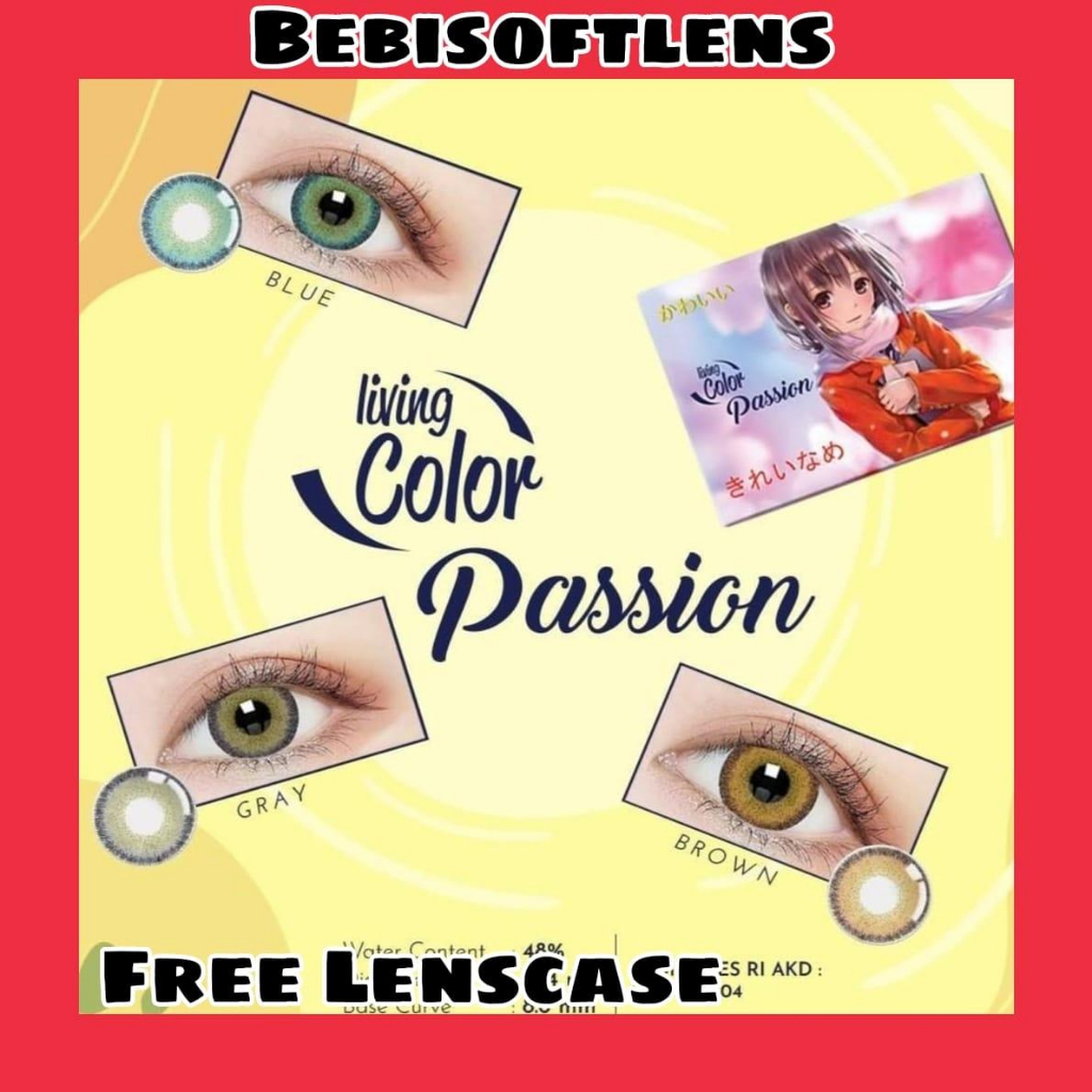 Softlens LIVING COLOR PASSION DIA 14.40mm MINUS GREY BROWN BLUE (-3.25 S/D 6.00) GRAY Lensa Kontak