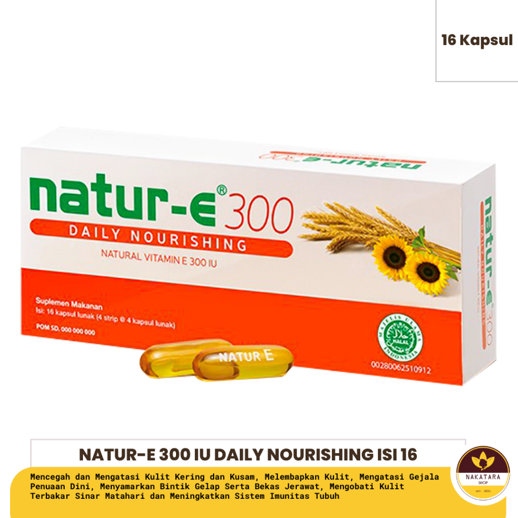 Natur-E Daily Nourishing Natural Vitamin E 300 IU ISI 16 Kapsul