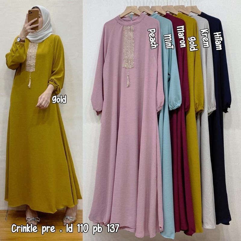Gamis crinkle pre ld 110 cm