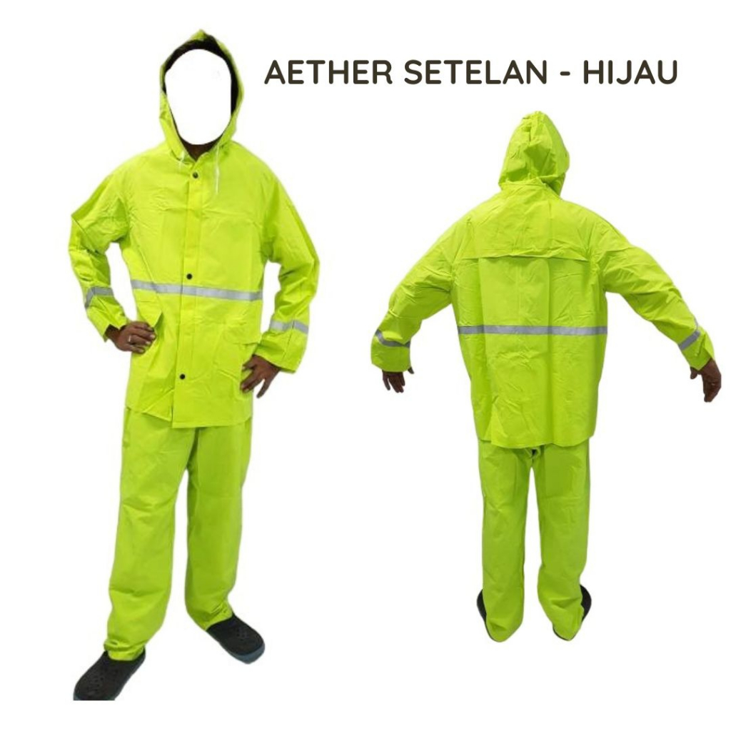 JAS HUJAN SETELAN AETHER | JAS HUJAN PROYEK TERMURAH ORANGE KUNING HIJAU