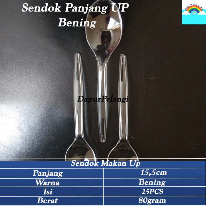 Sendok Plastik Panjang/Sendok Makan/Sendok Panjang UP Bening