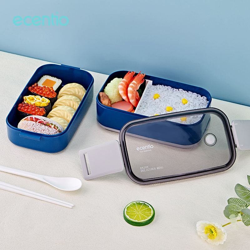 ecentio kotak makan botol air minum tas bekal set anti tumpah botol minum tas bekal tempat makan bpa free