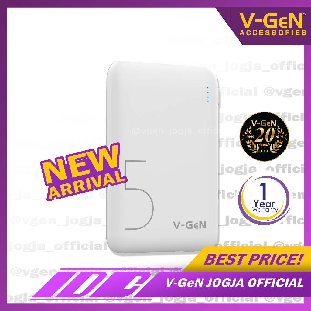 Powerbank V-GeN PB-V511 5.000 mAH Support Type C Input Slim Design