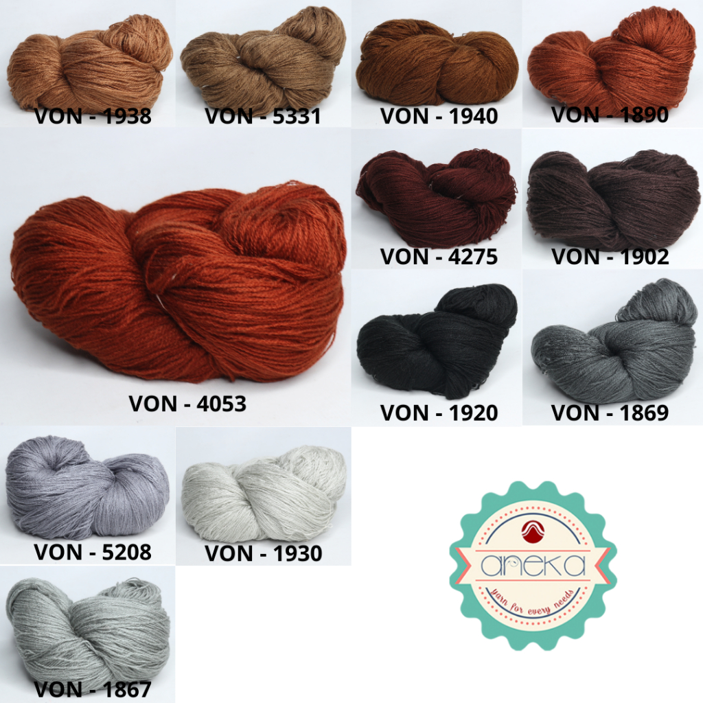 KATALOG - Benang Rajut Wool / Wol / Siet Yarn 200 gram VONEL (BENTUK HANK, TIDAK DIGULUNG) PART 1