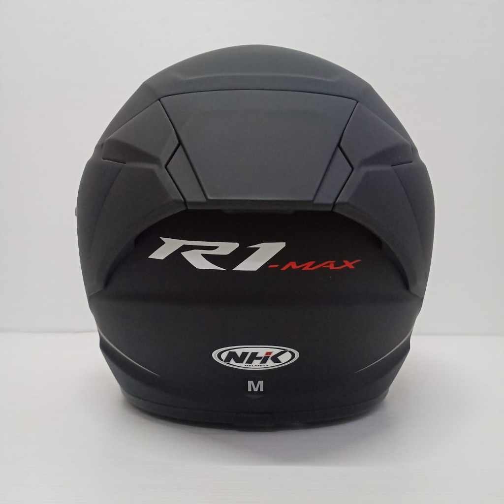 Helm NHK R1 Max Solid Black Doff Hitam Doff Double Visor Half Face - Helem Motor SNI DOT Touring Dewasa Pria Wanita Cewek Cowok Helmet Keren Terbaru Original