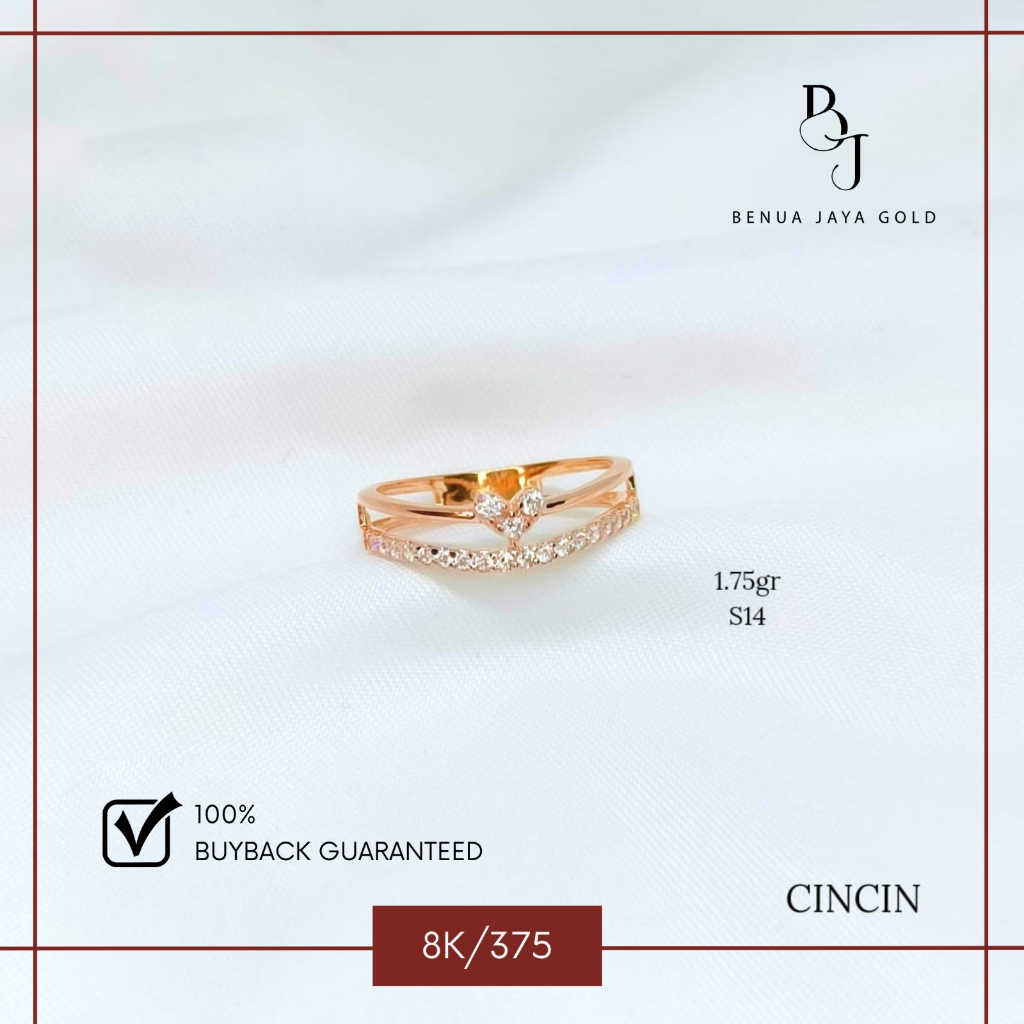 Cincin Fashion Love Emas 8K/375