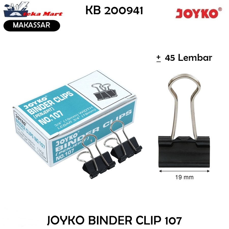 

[BOX KCL/12PCS] JOYKO BINDER CLIP 107