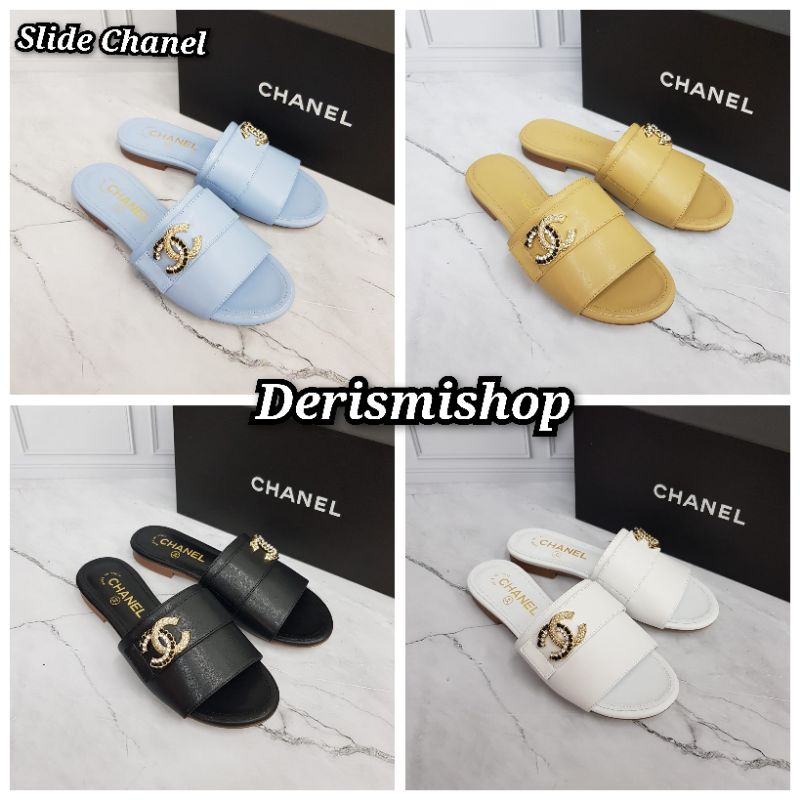 Sandal slide wanita / Sandal Slide Chanel Women Original