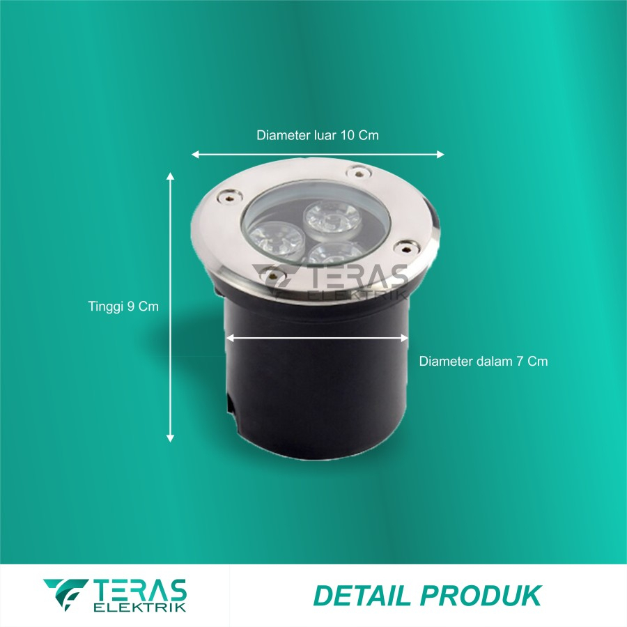 Lampu lantai LED tanam outdoor 3 Watt Lampu halaman Outdoor