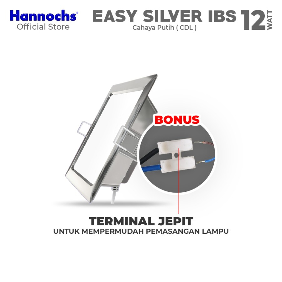 Lampu Downlight LED Hannochs Easy Silver 12W IBS CDL - Cahaya Putih