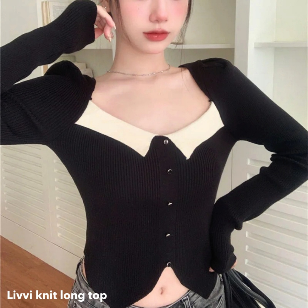 Livvi knit long top - Thejanclothes