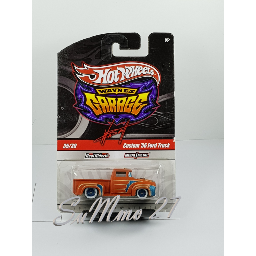 Hotwheels 56 ford truck waynes garage orange