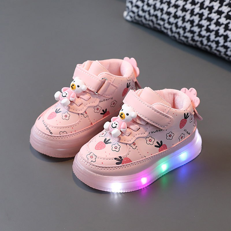 LID3027 – Sepatu Sport Anak Perempuan Casual Bayi Dengan Lampu LED Sekolah- Your Affordable Quality!