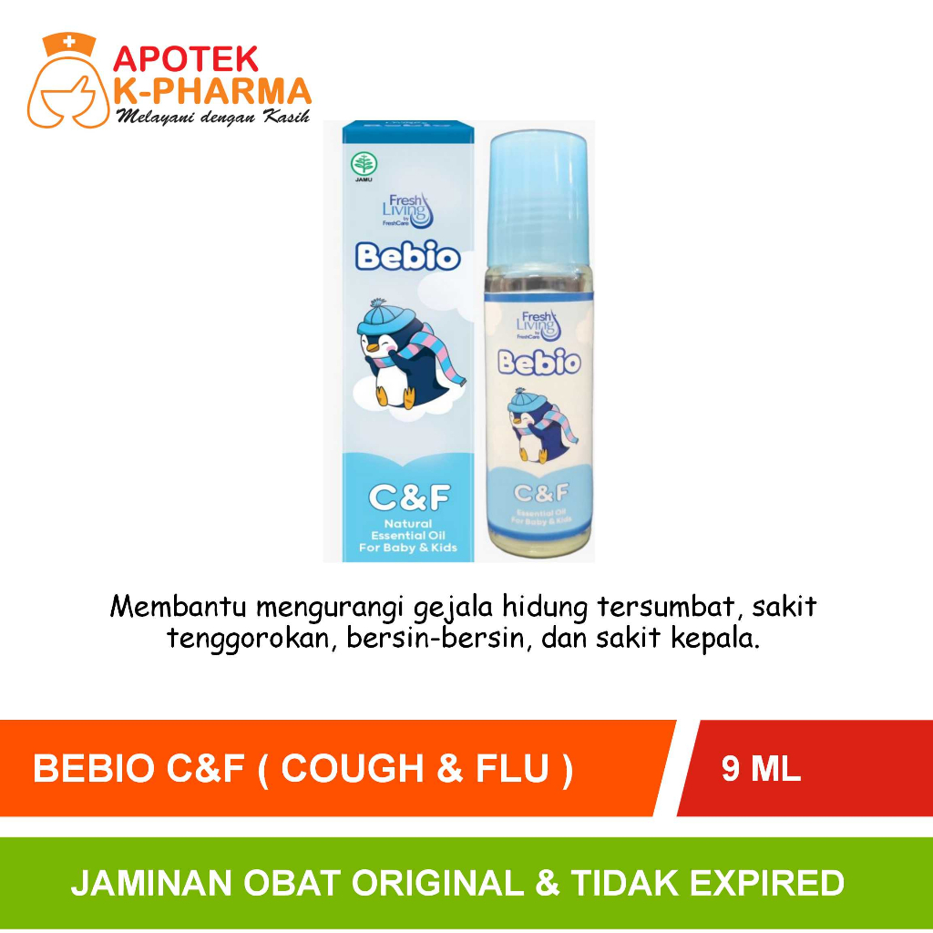 Bebio C&F ( Cough & Flu ) Essential Oil Isi 9ml Obat Original