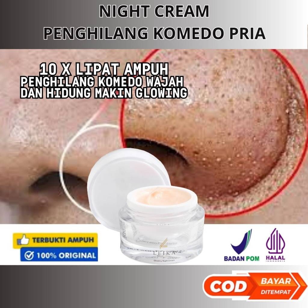 Krim Malam Pembersih Komedo Pria Terlaris dan Ampuh Krim Perawatan Wajah Krim Komedo Dari Lieka Skin