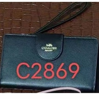 [Instant/Same Day] 2869  coach Tech Phone Wallet In Colorblock Signature Canvas Women Long Fold Zip Purse Wristlet  qianbao