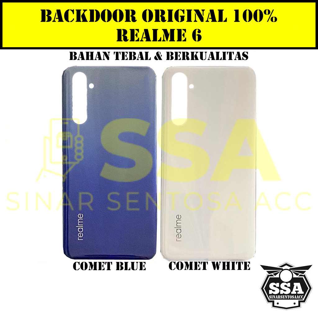 Backdoor Original 100% Realme 6 Tutup Baterai Tutup Belakang Backcover Back cover Realme6 Real Me 6 Realme6