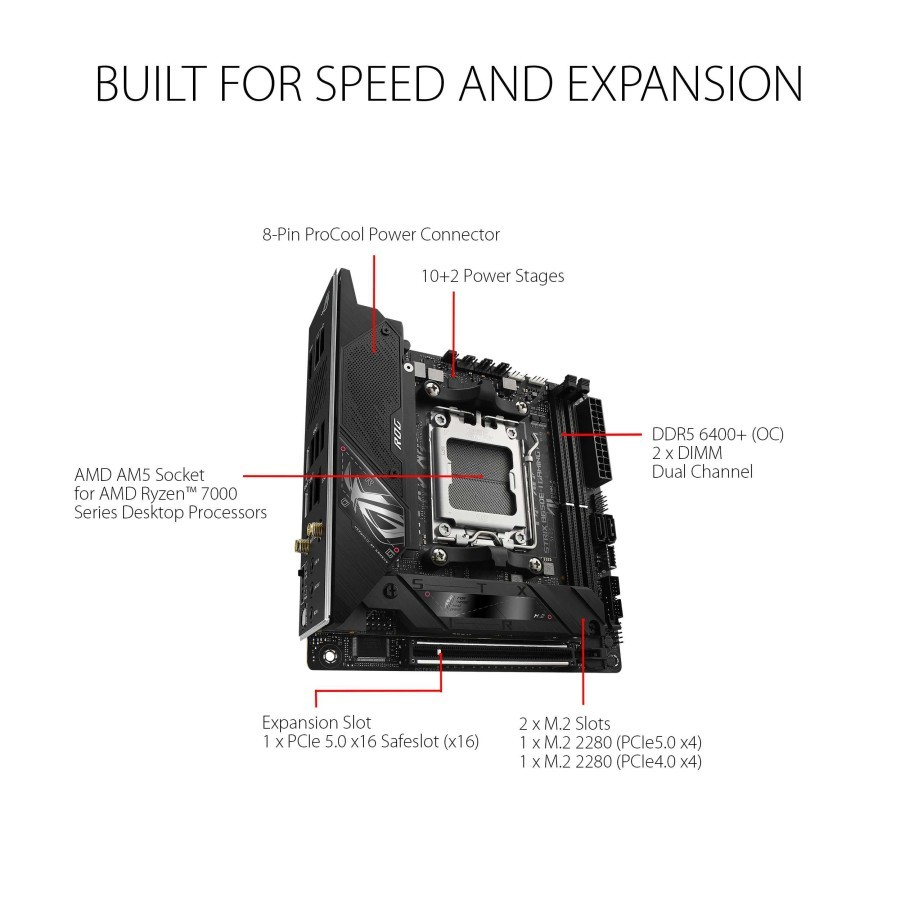 ASUS ROG STRIX B650E-I GAMING WIFI AMD B650 AM5 mini-ITX Motherboard