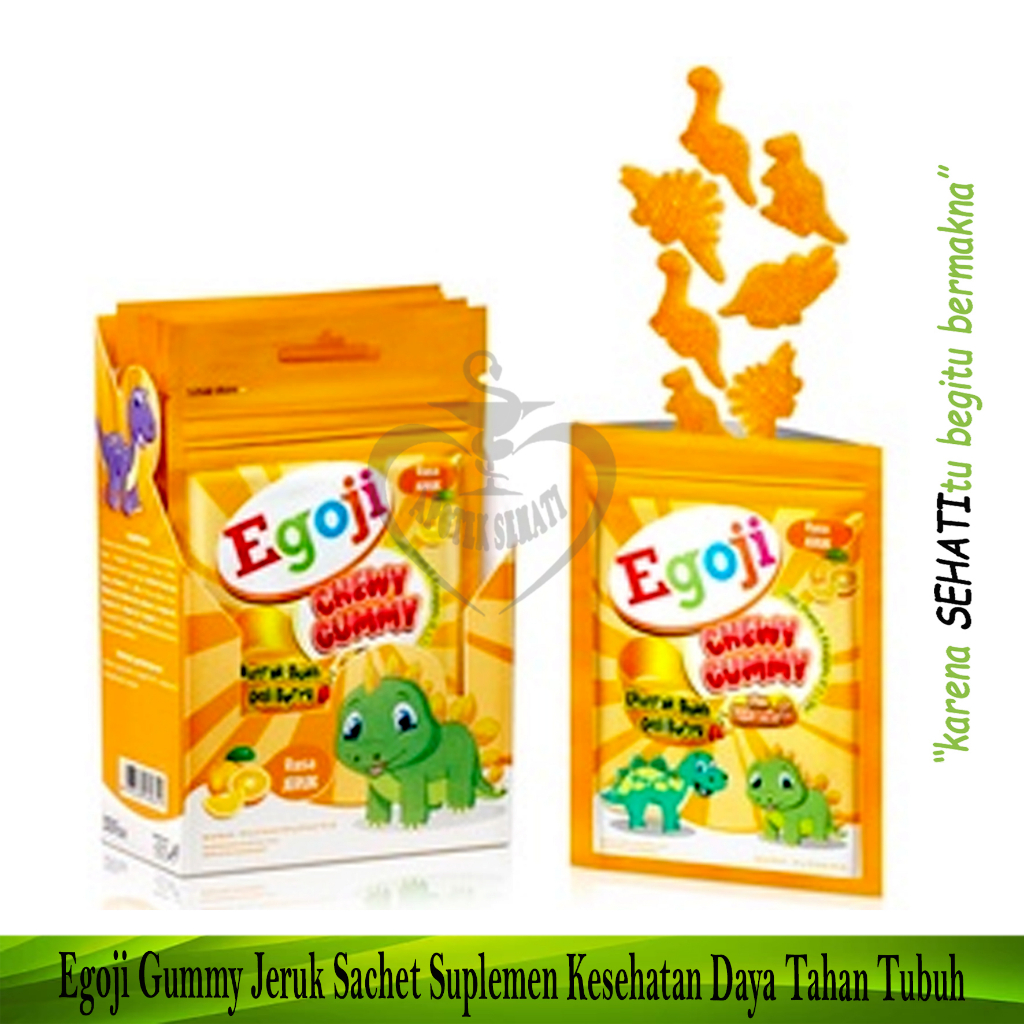 Egoji Dino Gummy Permen Vitamin A B Komplek C D E Zink