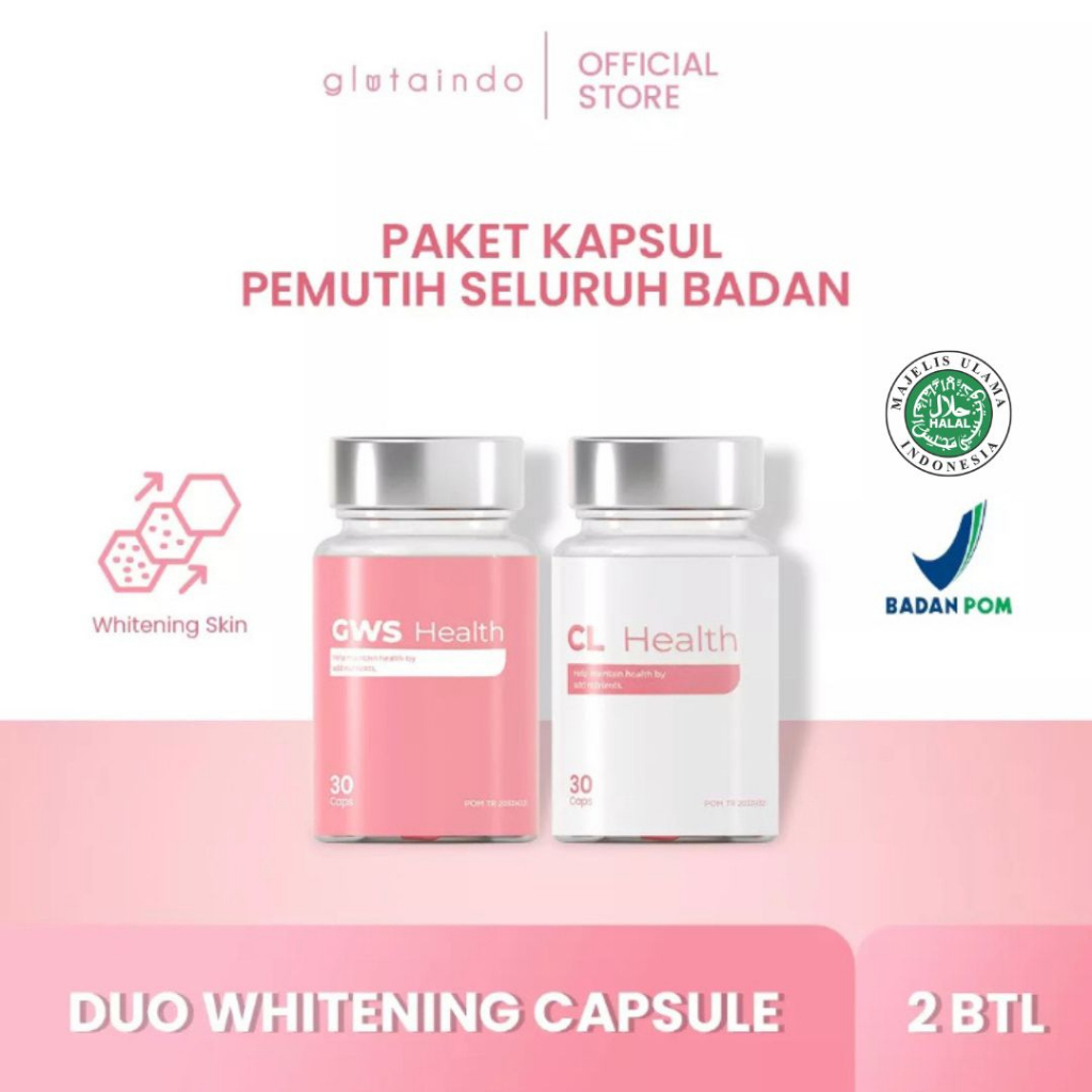COD DUO WHITENING 20 KAPSUL GWS Skin CL Skin 7x Extra Whitening Skin Booster Kapsul Pemutih Badan Tu
