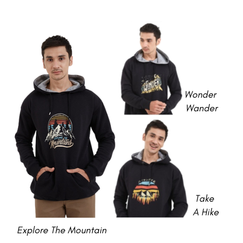 Berrybenka Street - Outer Sweater Hoodie Pria Explore the Mountain One Size