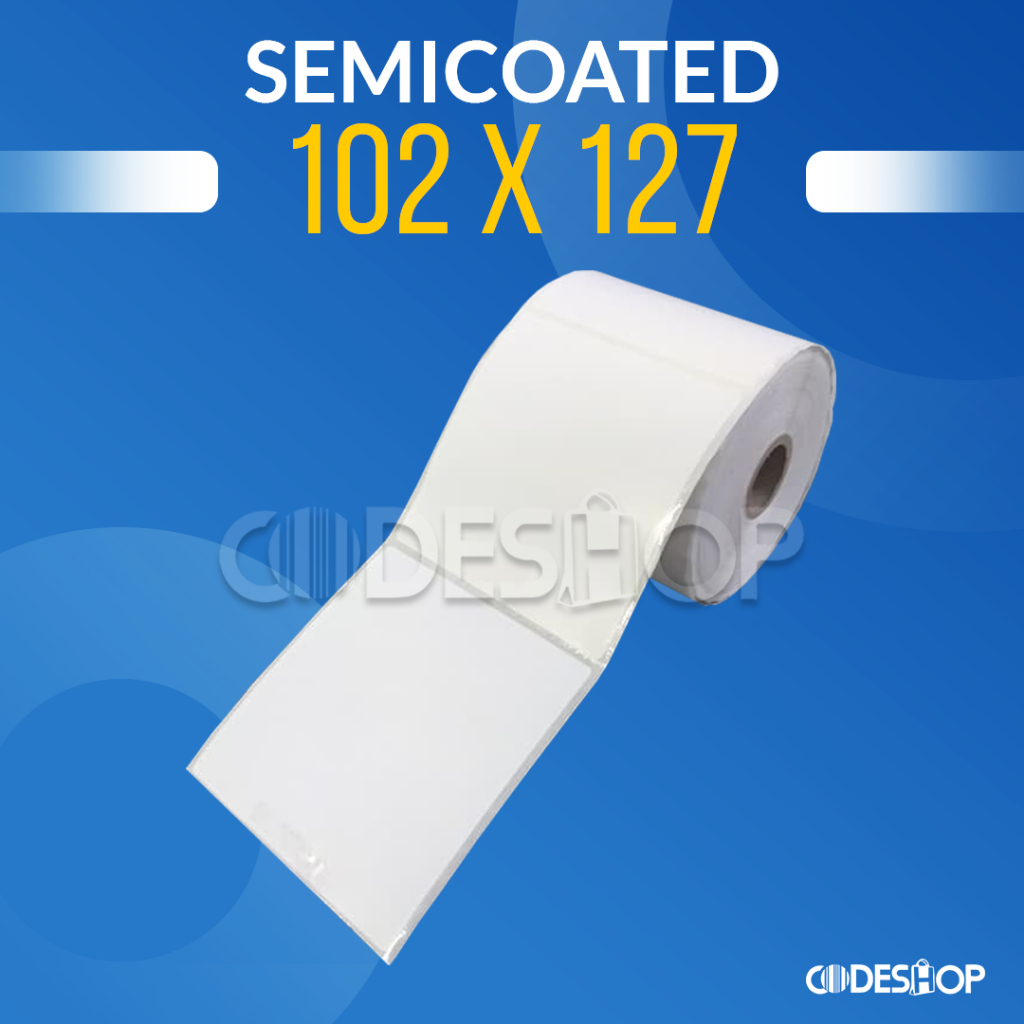 LABEL BARCODE SEMICOATED 102 X 127 MM 1 LINE GAP CORE 1 INCH