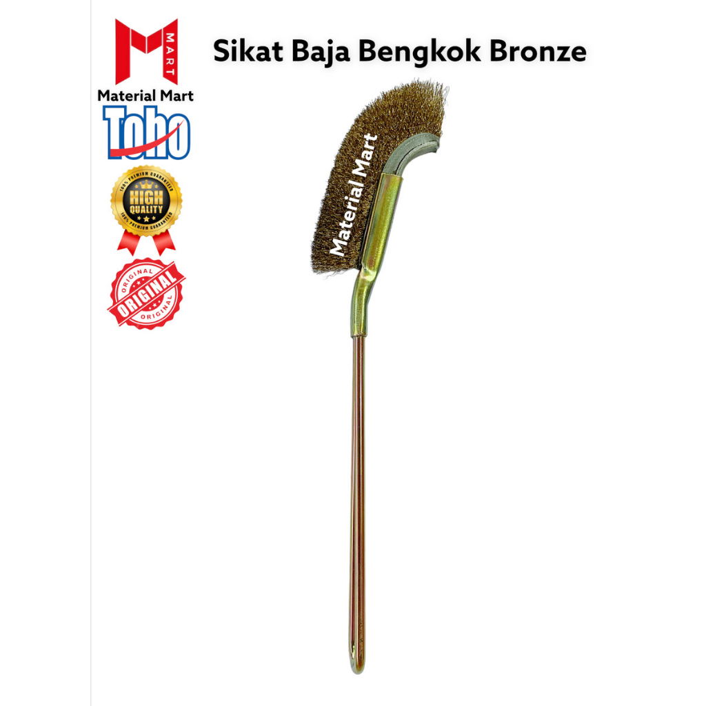 Sikat TOHO Baja Kawat Gagang Besi PREMIUM 6 inch Bronze Kuning | Material Mart