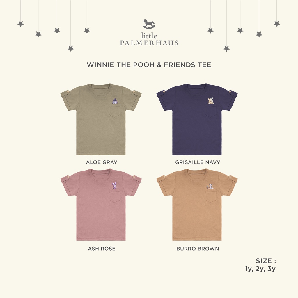 Baju Bayi Kaos Atasan Oblong Anak Little Palmerhaus - Winnie The Pooh &amp; Friends Tee 1-3 Tahun