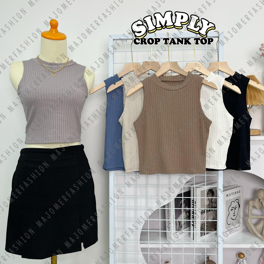 MAJOMER | SIMPLY CROP TANK TOP - TANKTOP WANITA