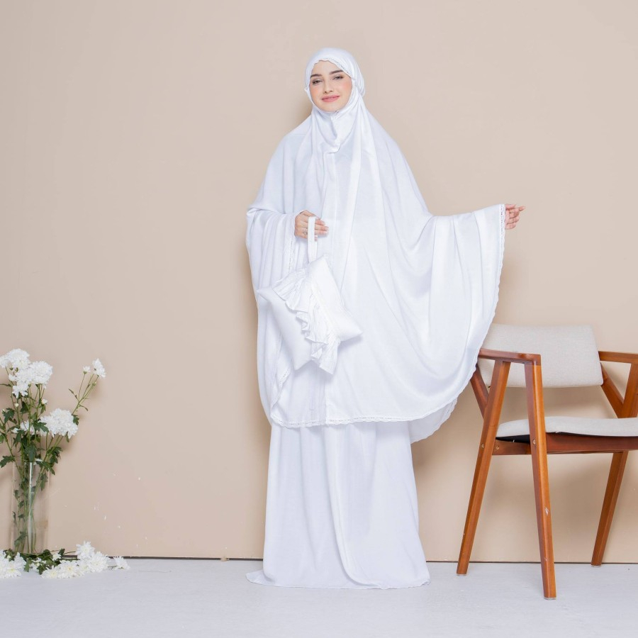 Mukena Bali Pouch Remaja Kekinian Renda Mini D5H2 Rempel Dewasa Motif Premium Murah Polos Cantik Ter