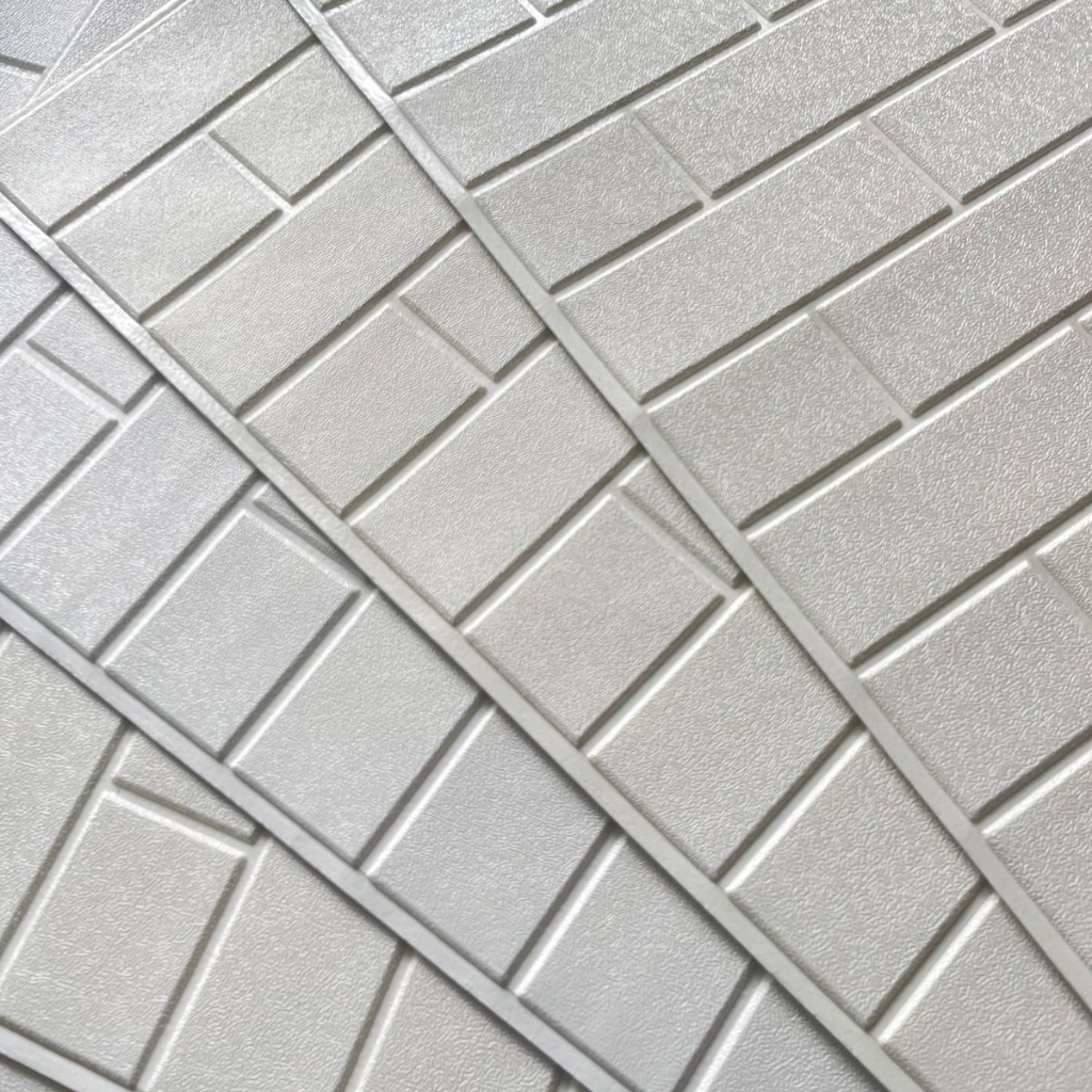 Wallpaper Foam 3D Bata Putih| WARNA BELANG