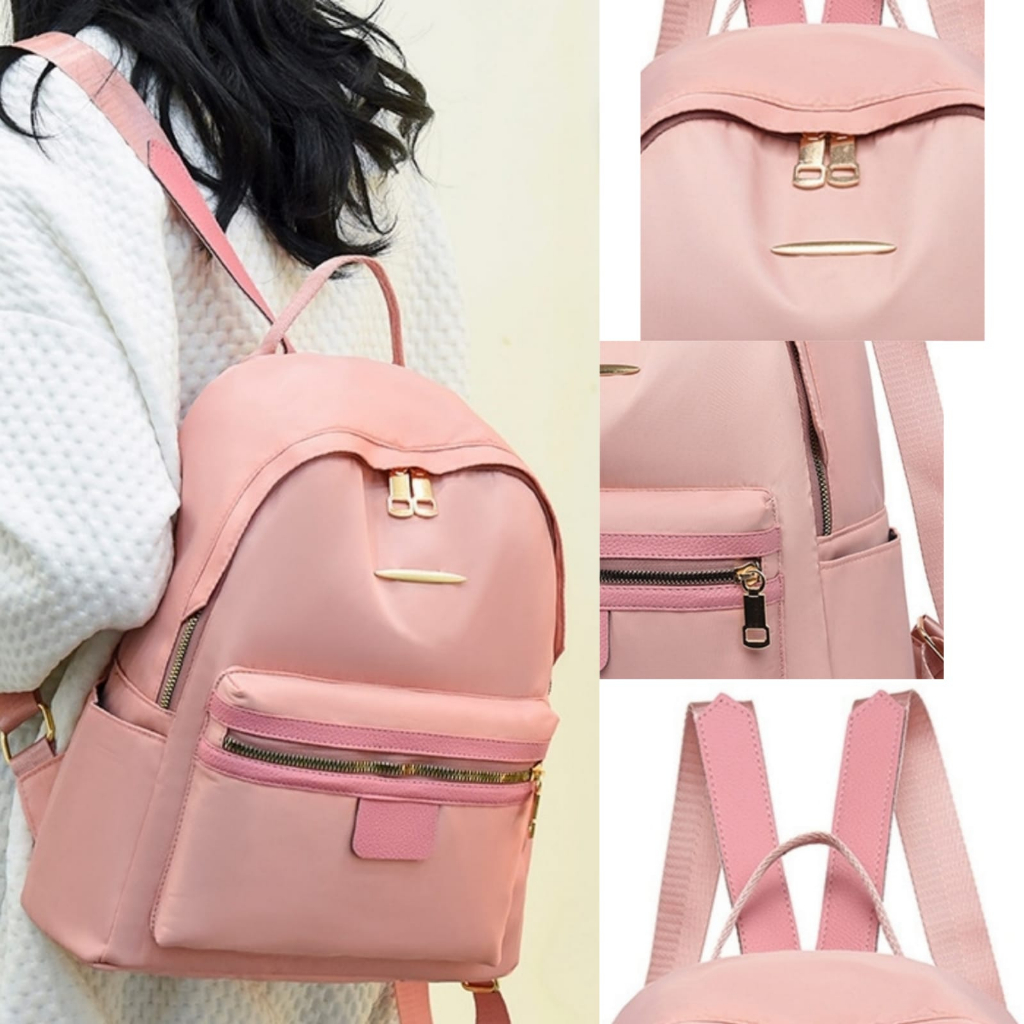 TAS RANSEL WANITA IMPORT GENDONG PUNGGUNG KULIAH KERJA SEKOLAH KOREA MILIANE TA765P3 BACKPACK KEKINIAN REMAJA PINK TERMURAH DEWASA BATAM ANTI AIR TERBARU FASHION