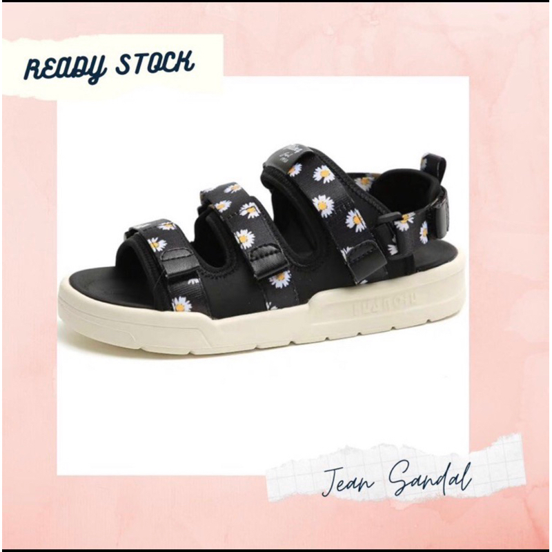 SALE Jean Sandal Motif Bunga