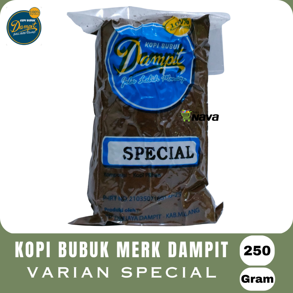 

KOPI BUBUK MERK DAMPIT VARIAN SPECIAL 250 G / KOPI BUBUK ROBUSTA DAMPIT SPECIAL