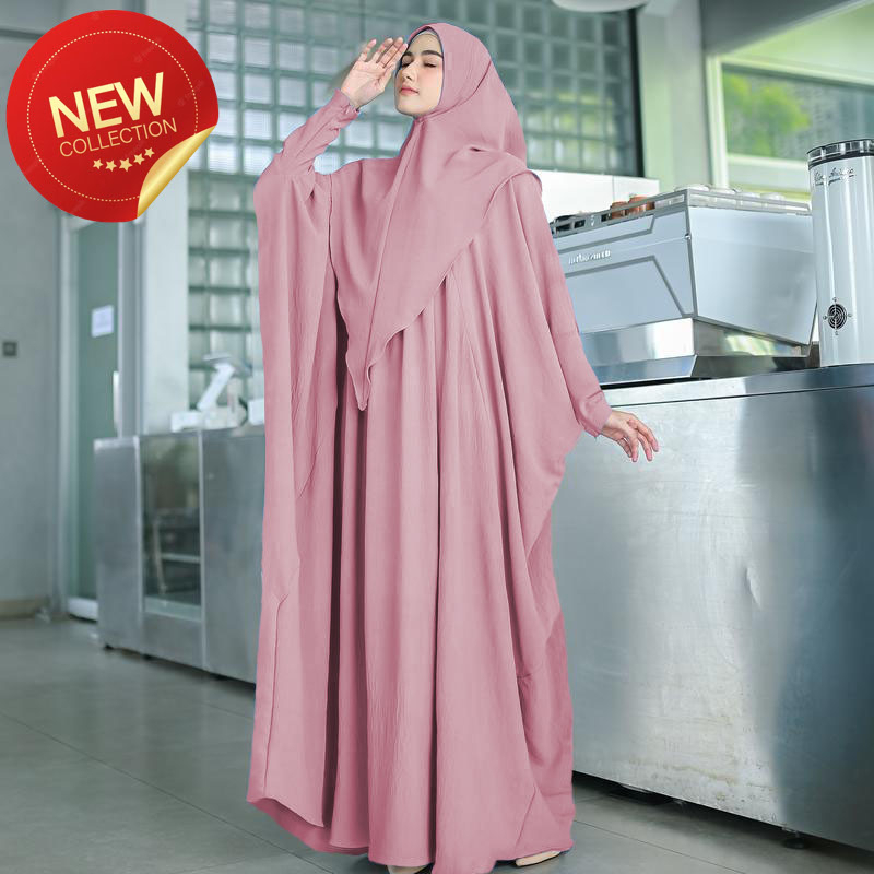 HUMASYARI ABAYA KAFTAN ARABIC ZULAIKHA SET KHIMAR by HUMASYARI Arab Saudi Baju Umroh Wanita CRINGKLE