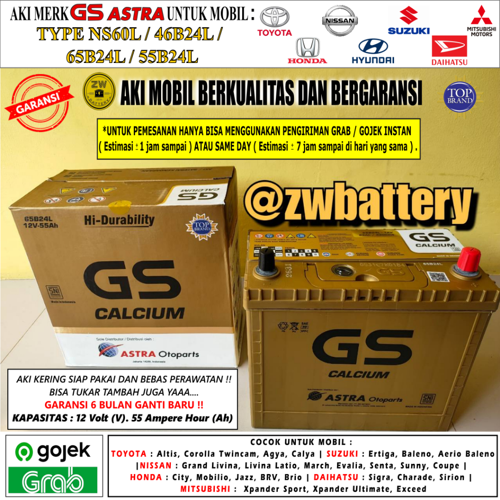 AKI MOBIL XPANDER ULTIMATE, ERTIGA, GRAND LIVINA NS60L GS ASTRA CALCIUM 55AH