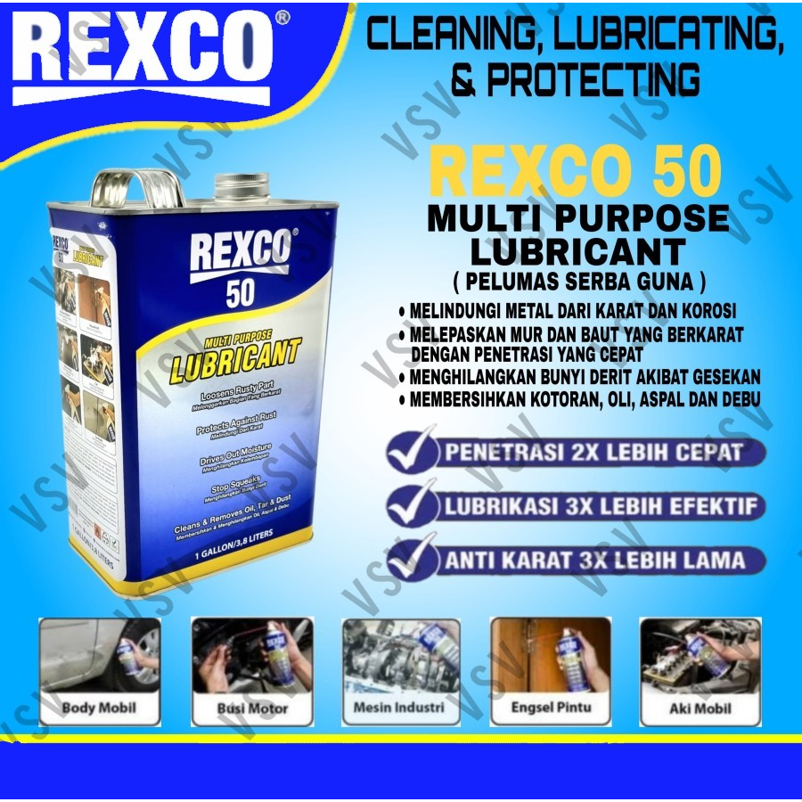REXCO 50 1Galon / 3.8L lubricant spray pelumas minyak serba guna