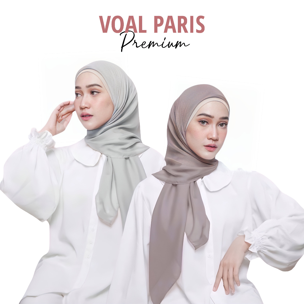 [JAHIT TEPI] Hijab Voal Paris Premium | Hijab Segi Empat Paris Premium | Jilbab Paris Premium Voal Polos Jahit Tepi