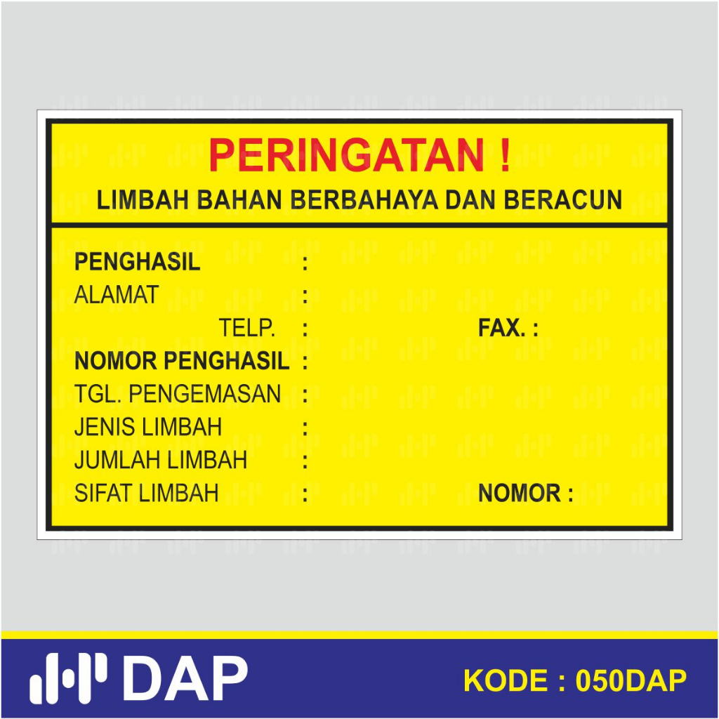 

050 - STIKER PERINGATAN LIMBAH BERBAHAYA & BERACUN - 15 x 10 CM - VYNIL