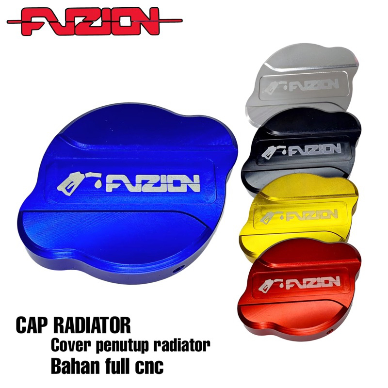 Tutup Radiator FUZION Import Full Cnc Premium Cap Radiator Universal Nmax, Pcx, Aerox, Vario, Beat, Scoopy, Ninja, Cbr, R15, R25, Smash, Supra, Vixion, RxKing, Satria Fu, Sonic, Xmax, Mio, Adv, Vega, Fizr, Mx, MxKing, Cb, Tiger, Megapro, GlPro DLL