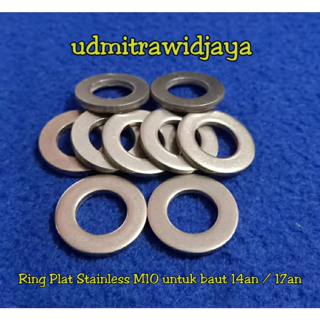 ring plat tebal M10 washer plate ringplat stenlis lebar uk baut 14an ring tebal baut 14 an &amp; 17an ring plat stainless M10 p 1.25 p 1.50 wp ss M10x1.25