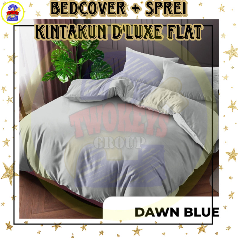 Bedcover + Sprei KINTAKUN D'LUXE Polos uk 160x200 / 180x200 T20 Motif Dark Brown Drizzle Lilac Gray 